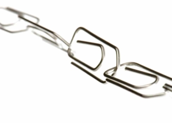object on white - office tool paper-clip