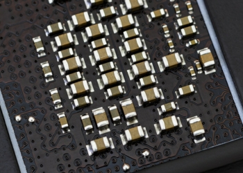 macro close up on electronic circuit