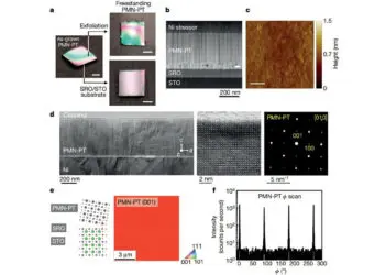 Precise epitaxial interface separation of PMN-PT on a SRO/STO substrate. Credit: Nature (2020). DOI: 10.1038/s41586-020-1939-z