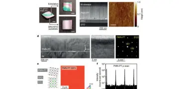 Precise epitaxial interface separation of PMN-PT on a SRO/STO substrate. Credit: Nature (2020). DOI: 10.1038/s41586-020-1939-z