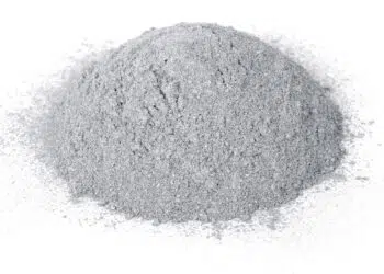 A pile of aluminum powder isolated on a white background