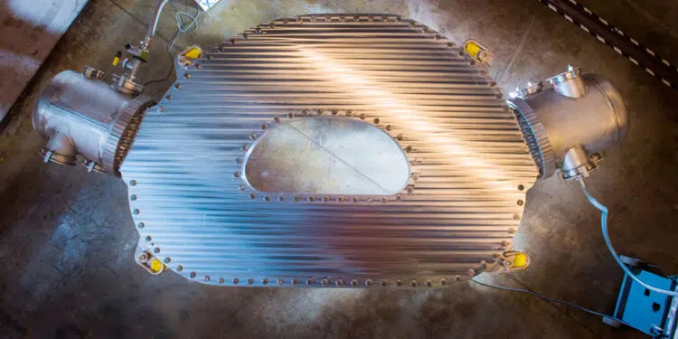 This large-bore, full-scale high-temperature superconducting magnet designed and built by Commonwealth Fusion Systems and MIT’s Plasma Science and Fusion Center (PSFC) has demonstrated a record-breaking 20 tesla magnetic field. It is the strongest fusion magnet in the world.
Credits:
Credit: Gretchen Ertl, CFS/MIT-PSFC, 2021