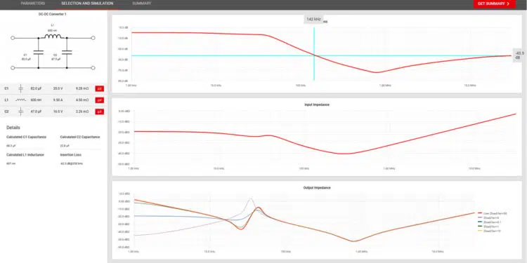 REDEXPERT EMI Filter Designer: The behavior of the filter is simulated; Image source: Würth Elektronik