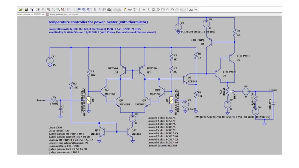 Analogue Temperature Controller and Thermistor LTSpice Simulation Video