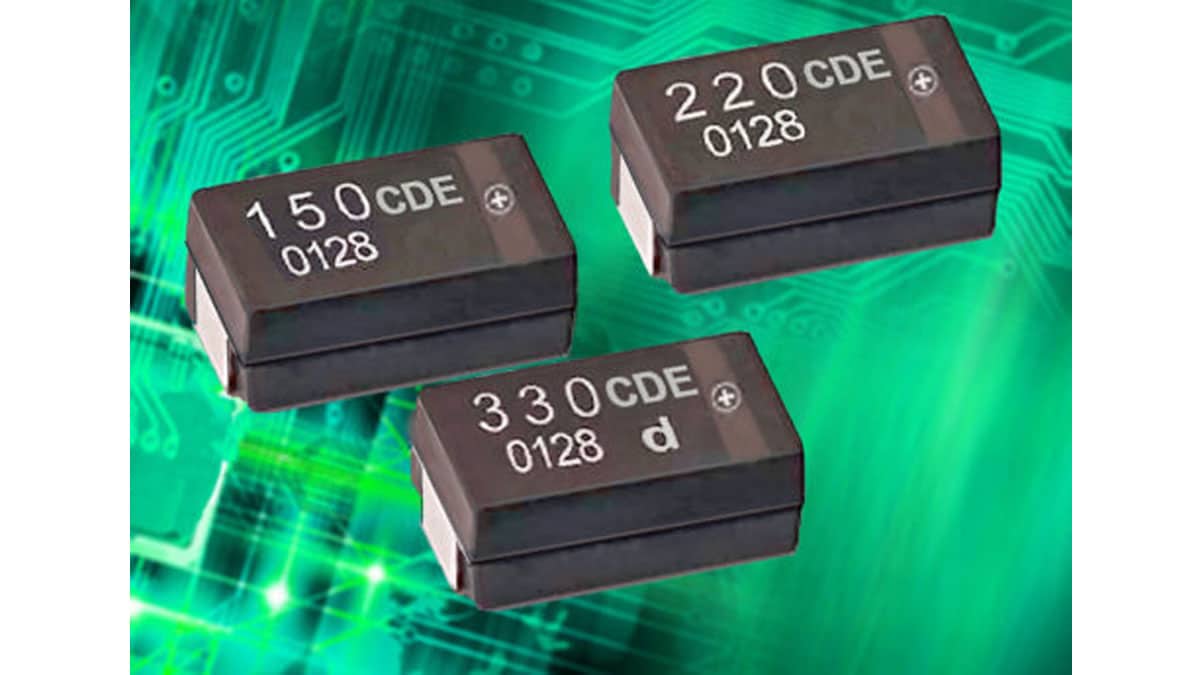 Cornell Dubilier's Aluminum Polymer Chip Capacitors Offer Voltage Ratings Now up to 35V