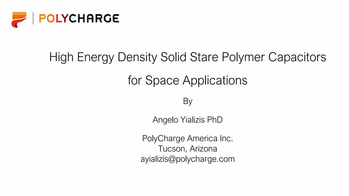 High Energy Density Solid State Polymer Capacitors for Space Applications