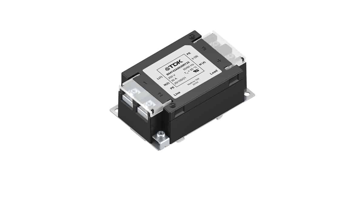 TDK Releases Single-Phase EMI Filters for DIN Rail and DC Infrastructure