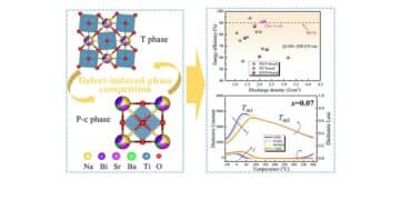 Aliovalent Sm-doping at A-site enables defect-induced phase competition between tetragonal phase and pseudo-cubic phase not only strengthens polarization switching ability but also improves dielectric temperature stability via thermal evolutions.Credit: Journal of Advanced Ceramics, Tsinghua University Press