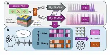 Overview of fabricated ferroelectric capacitors improving hyperdimensional computing task learning accuracy. a The experimental work reported in this study comprises ferroelectric capacitor (FeCAP) device fabrication, structural and electrical characterization, analog state identification and their reliability study. b The computational part of the work explores the benefits of using characteristics from the fabricated devices in a hyperdimensional computing scheme; source: authors