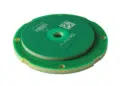 Compact inductive rotary position encoder sensor near a motor shaft, representing the Vishay RAIK045I MP encoder category