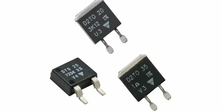 Vishay Sfernice D2TO and DTO thick-film SMD power resistor sample kits with TO-263 D2PAK and TO-252 DPAK devices