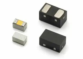 Conceptual illustration of Littelfuse AQ4315-01ETG and SP4315-01WTG TVS diode applications on high-speed PCB data lines