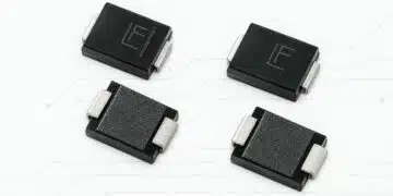 Littelfuse TP7.0SMD-XC automotive TVS diodes with black surface-mount bodies and silver end terminals.