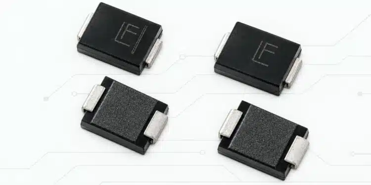 Littelfuse TP7.0SMD-XC automotive TVS diodes with black surface-mount bodies and silver end terminals.