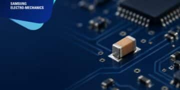 Samsung Electro-Mechanics CL05Z106MS66PN automotive MLCC illustration with a rectangular ceramic body and metal end terminations