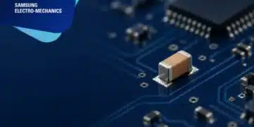 Samsung Electro-Mechanics CL05Z106MS66PN automotive MLCC illustration with a rectangular ceramic body and metal end terminations