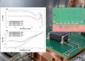 illustration of packaged SMD power inductors on a four-wire cryogenic characterization board