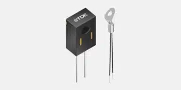 TDK M704 and M705 NTC temperature sensors with a leaded plastic housing and metal-tag ring-lug assembly